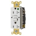 Bryant GFCI Receptacle, Self Test, Tmpr and Wthr Resistant, 20A 125V, 2-Pole 3- Wire Grndng, 5-20R, White GFST83WTR